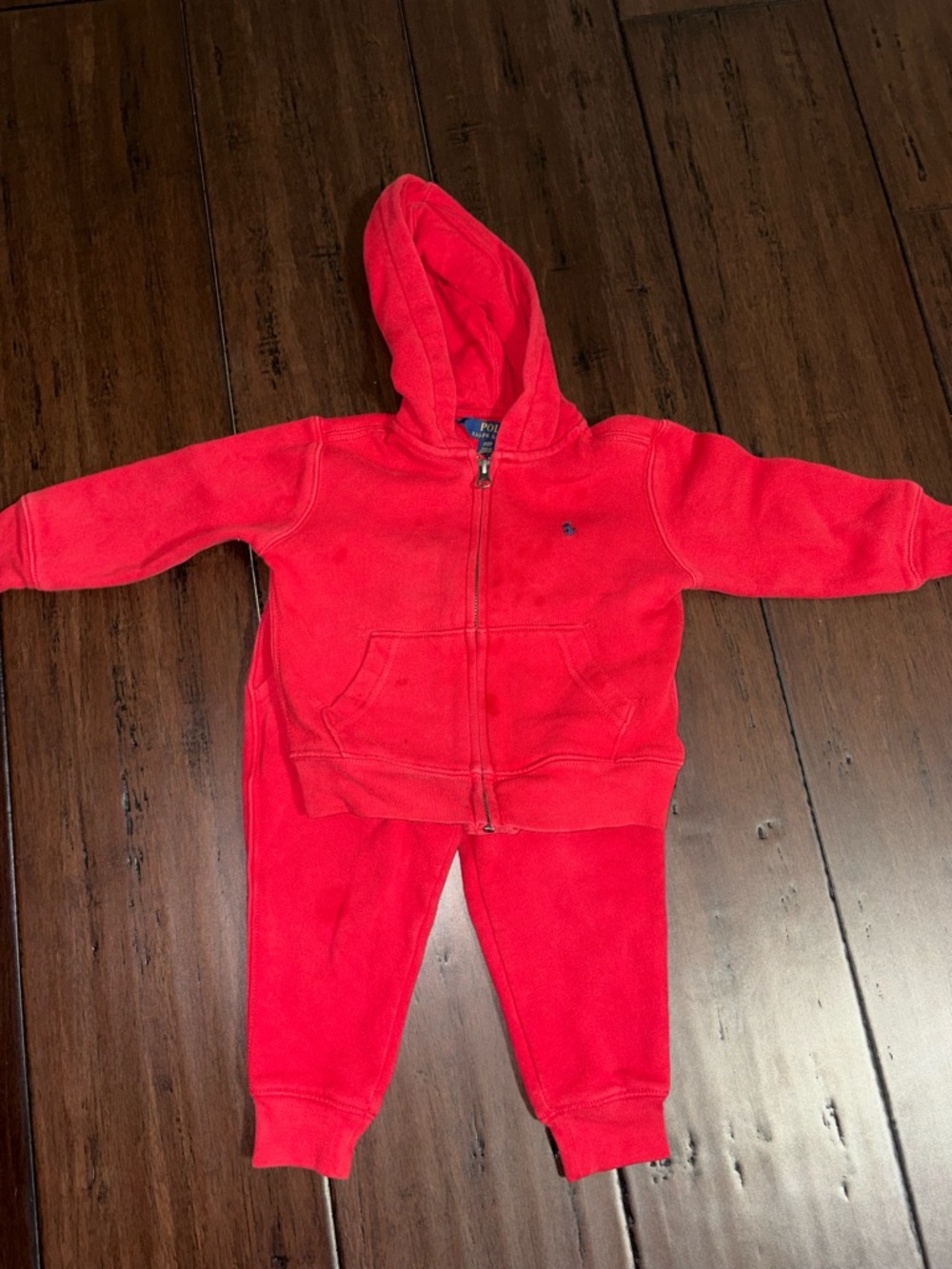 Polo by Ralph Lauren Bright Red Hooded Zip-Up Sweatshirt for Kids - Picture 2 of 4